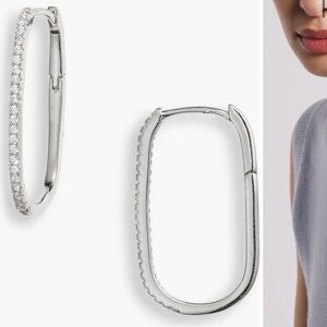 Nordstrom Demi Fine Skinny Oval Hoop Earrings